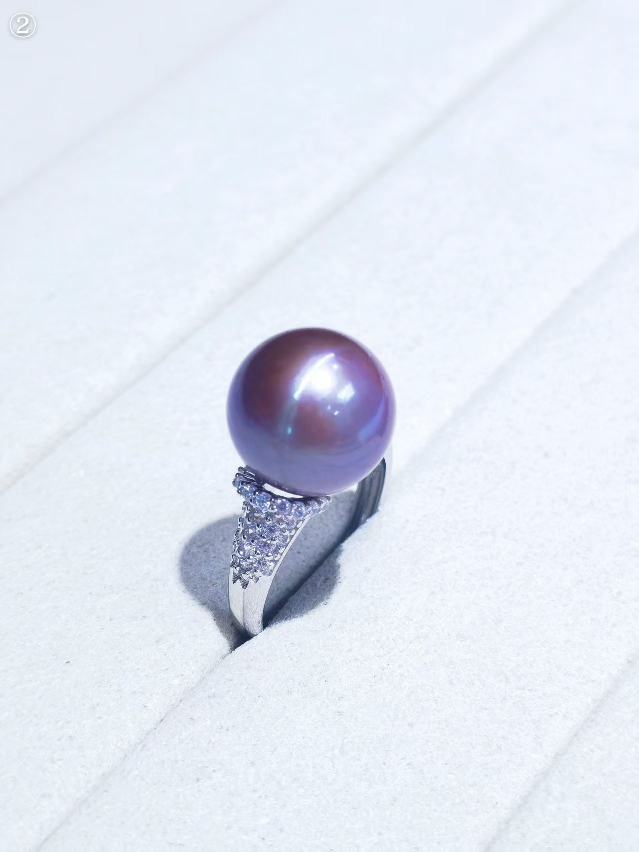 12–13mm deep purple Edison freshwater pearl ring in S925 sterling silver, exact piece reserved