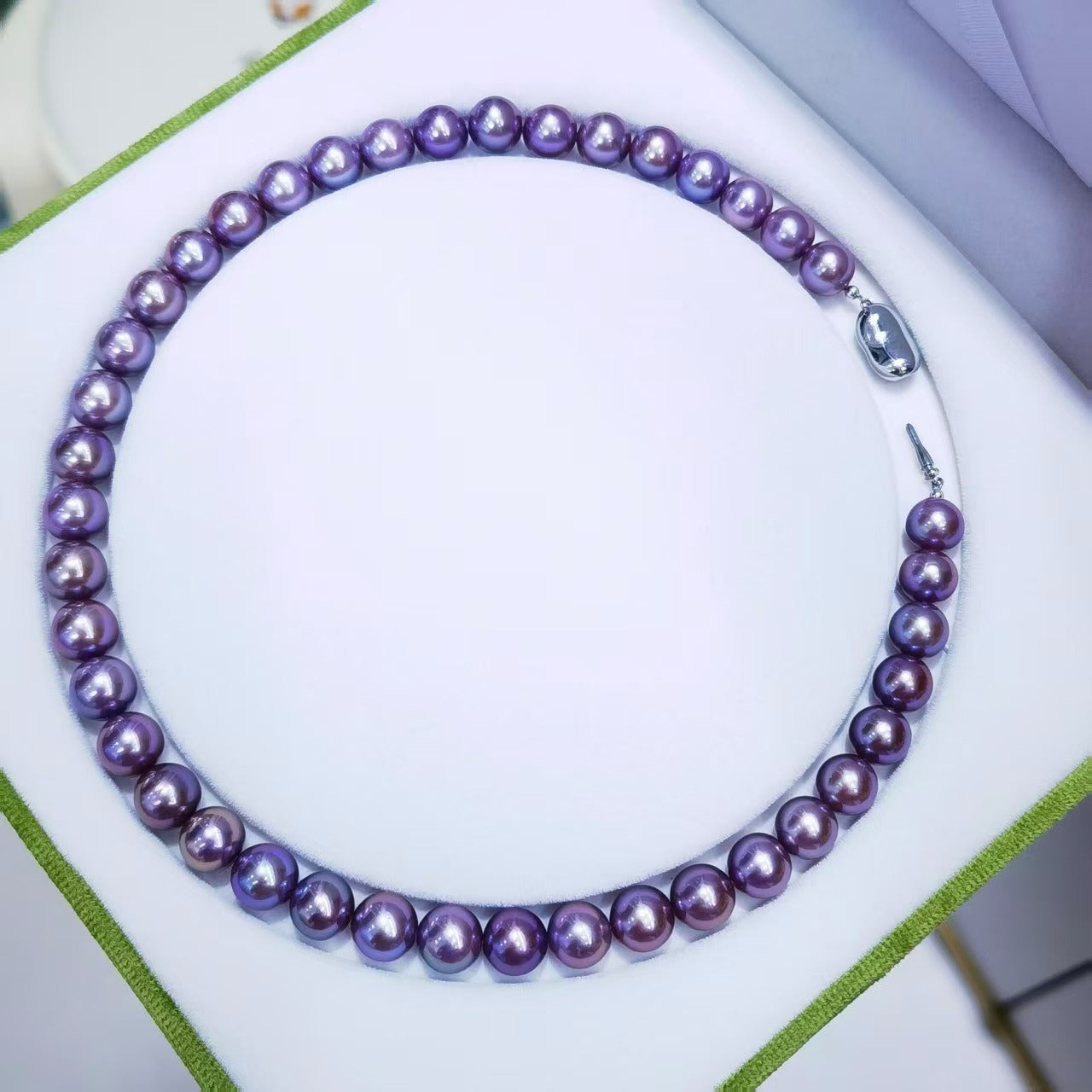 Exact piece 9–11mm natural deep purple Edison freshwater pearl necklace