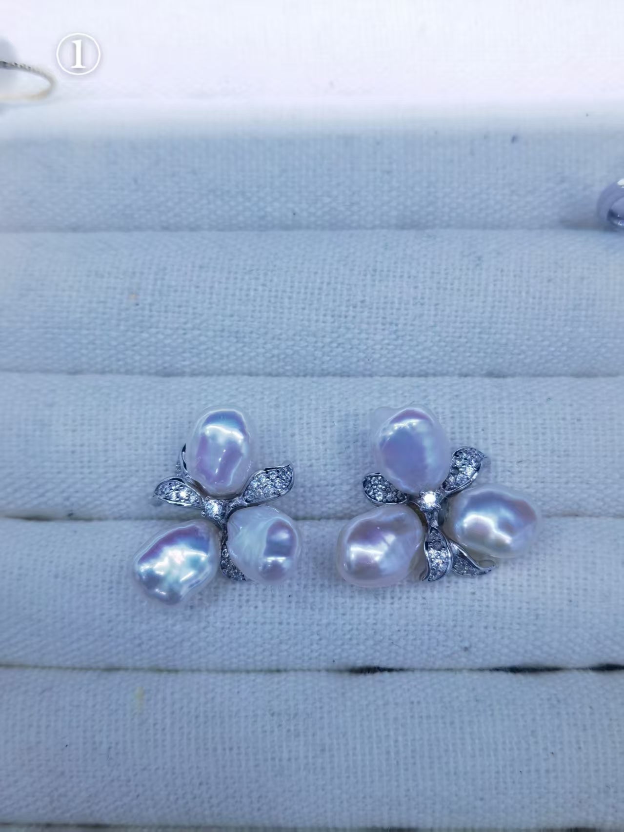 6–7mm baroque freshwater pearl floral earrings in S925 sterling silver, exact pair reserved