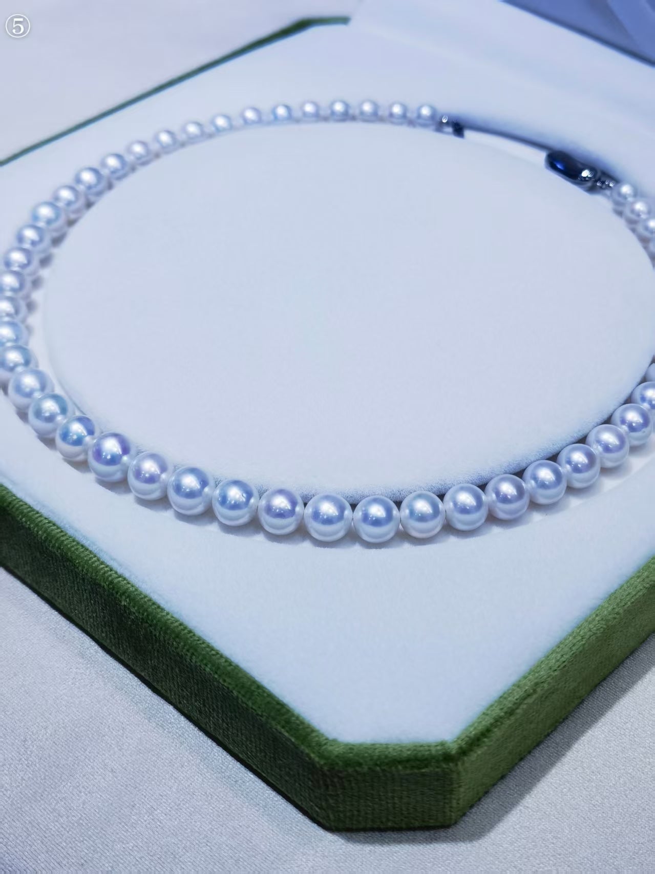 Classic white freshwater pearl strand necklace with sterling silver clasp in presentation box