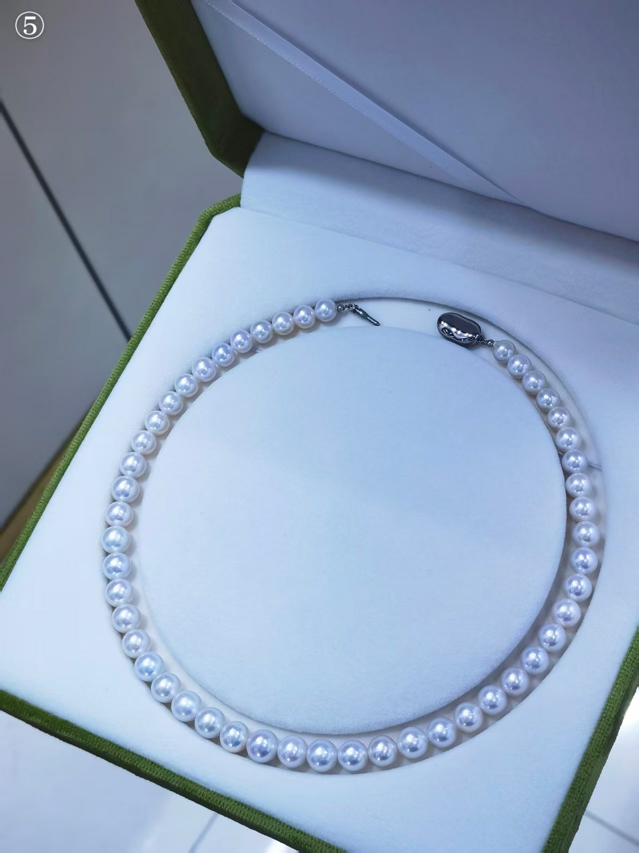 7–10mm white freshwater pearl strand necklace with S925 sterling silver clasp