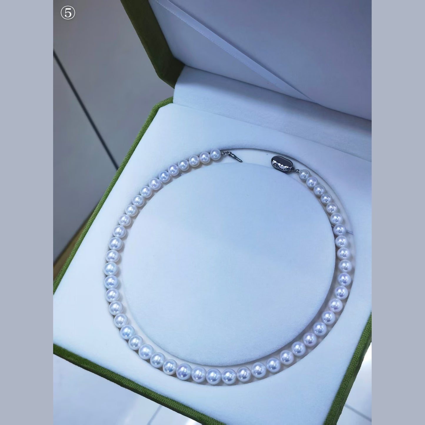 7–10mm white freshwater pearl strand necklace with S925 sterling silver clasp