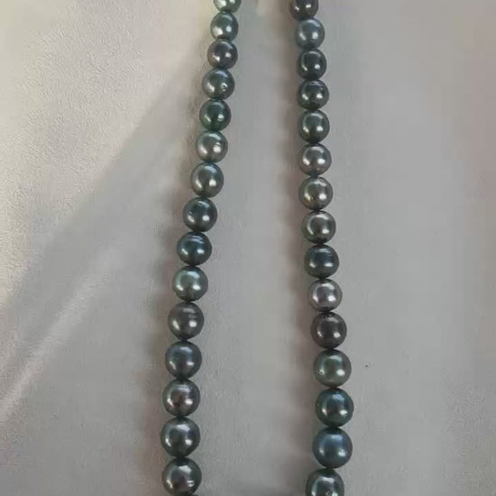Video of exact photographed graduated 9–13mm Tahitian pearl necklace